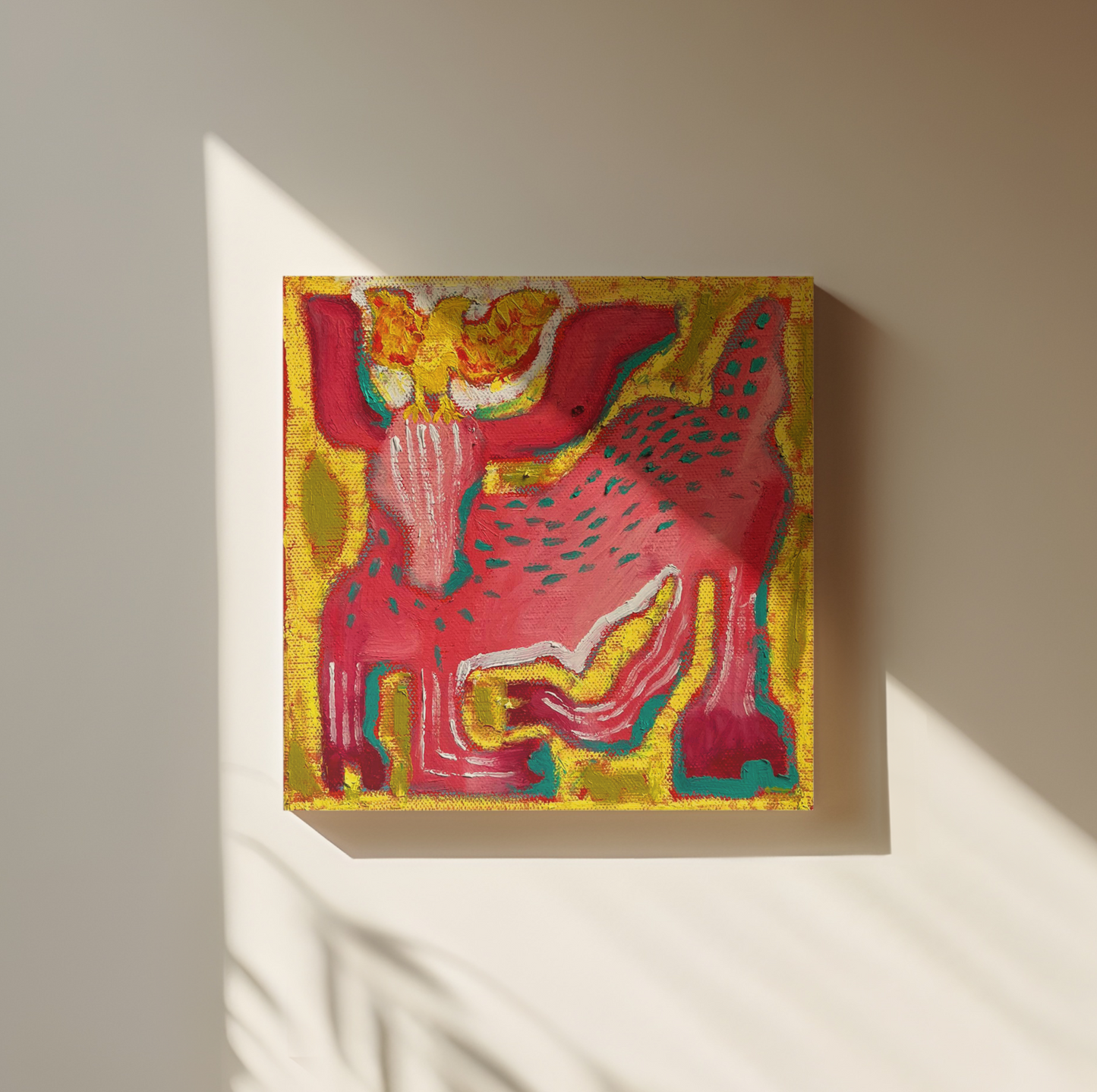 Ox with bird - Original