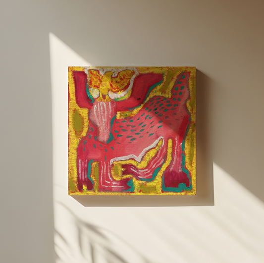 Ox with bird - Original