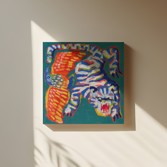 Tiger with bird - Original