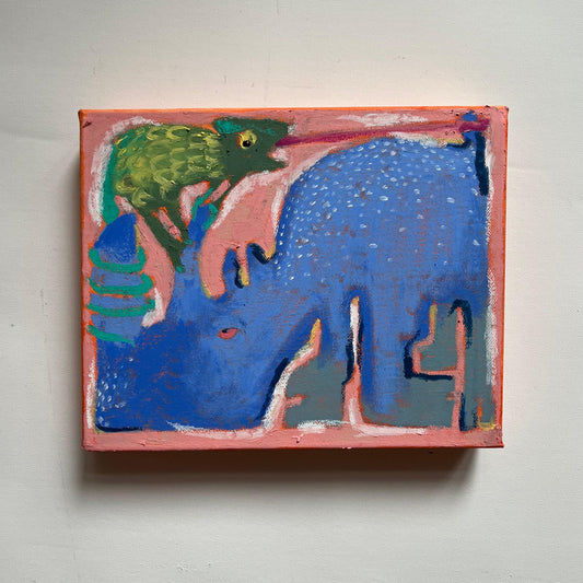 Rhino with chameleon - Original