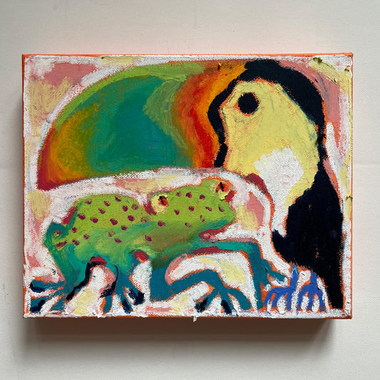 Toucan with frog - Original